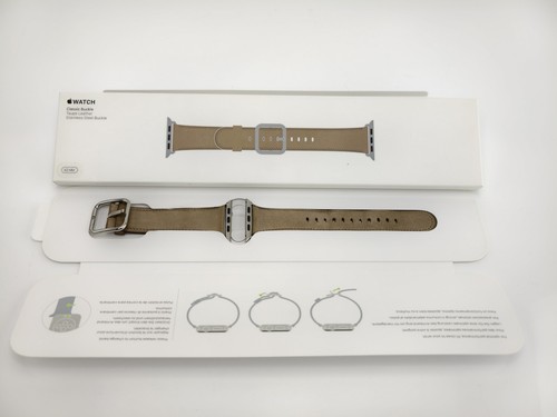 Authentic Genuine Apple Watch Classic Buckle Taupe Leather 42mm OEM In Box