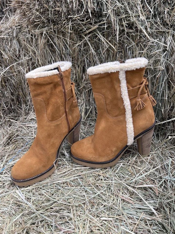 Botas Sundance Gamuza Piel de Oveja Tacón Festival Estilo Hippie Talla 37 Foto 4 de 4