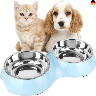 Feeding Bowls for Dogs, Pack of 2 Stainless Steel Feeding Bowls, 400 ml,
