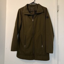 Andrew Marc Women’s Softshell Water Resistant Jacket Olive Green Small 