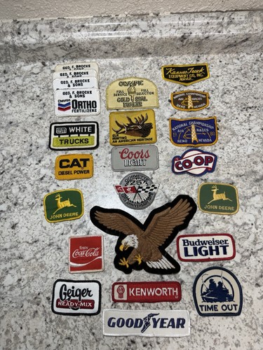 VTG Agriculture Truck Beer Coke Patches  1980s Hat Jacket Patches Euc Lot Of 23