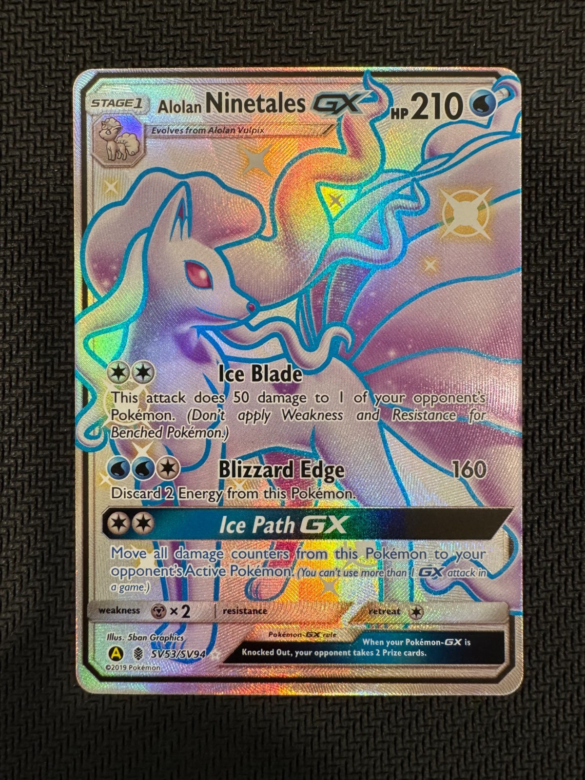 Alolan Ninetales GX SV53/SV94 Hidden Fates: Shiny Vault NM/M