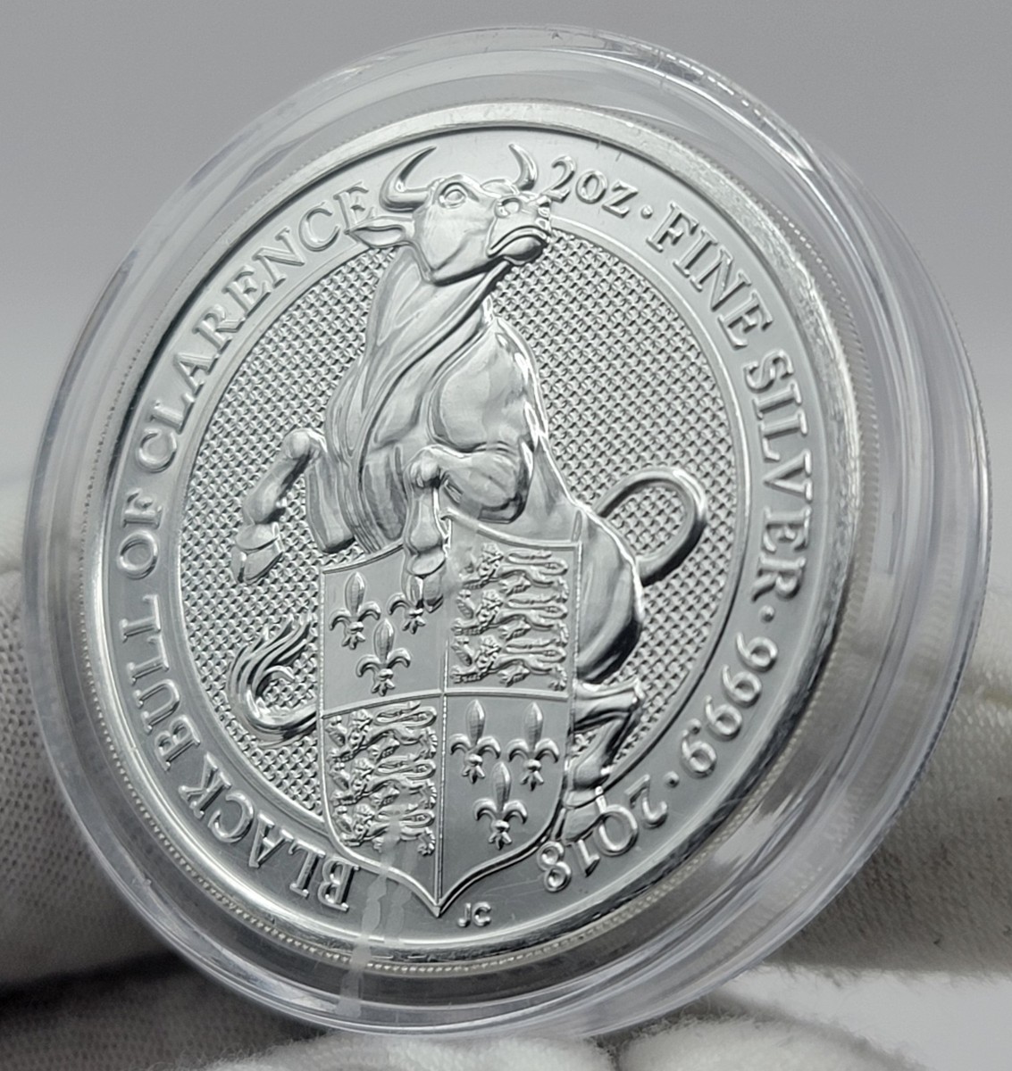 2018 Black Bull of Clarence 2 oz .9999 Fine Silver Coin Queen's