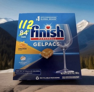 Finish Powerball Gelpacs Dishwasher Detergent Not 84 Not 100 . 112 ! Tabs Orange