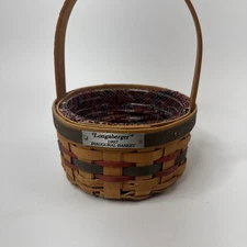 Longaberger 1997 Inaugural Basket 15326 Fabric Liner Plastic Protector Flag
