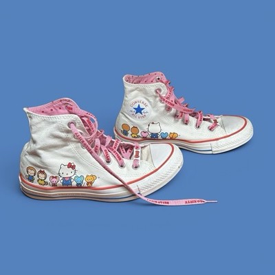 CONVERSE X HELLO KITTY Chuck Taylor All Star Hi White Womens 6 162944C Sanrio
