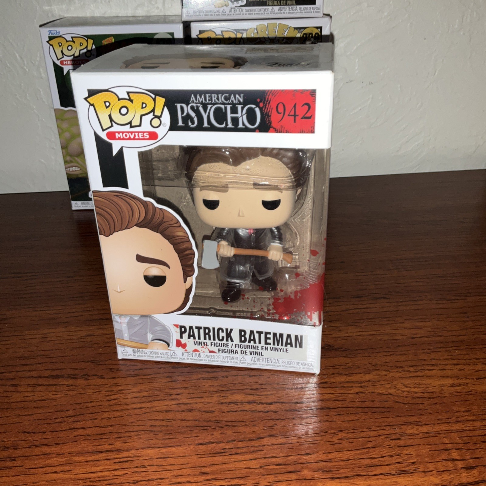 Funko Pop! Movies Patrick Bateman W/Axe #942 American Psycho Figure Non Chase