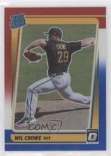 2021 Panini Donruss Optic Rated Rookie Red White & Blue Prizm /199 Wil Crowe n1u