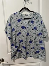 Disney Eeyore Scrub Top Blue Size Medium Doctor Nurse Vet