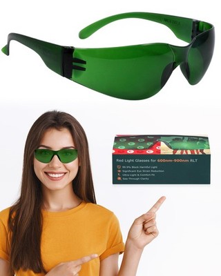 LIGHTMEUP Red Light Therapy Glasses,Eye Protection for Infrared & LED Light Sess