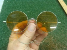 Antique Willson Amber Sunglasses Goggle Spectacles Vtg Steampunk Safety Glasses
