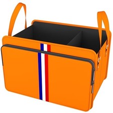 Trunk Organizer for Car, Waterproof Collapsible 3 Compartments Standard Orange