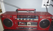 RARE RED Fisher PH-406 Boombox Detachable Spkrs EQ Vtg Stereo Radio Parts Repair