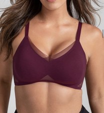 Honey Love Crossover Wireless Bra, Fig Maroon Color, 1X