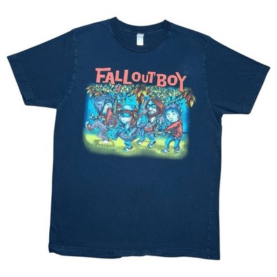 Vintage 2007 Fall Out Boy Young Wild Things Tour Graphic Band T-Shirt Sz M 