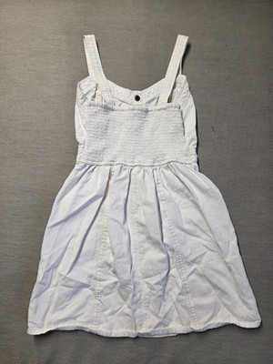 Jayana Opra Dress Women Sz M White Denim A-line Button Front Smocked Back | eBay Jayana Opra Dress Women Sz M White Denim A-line Button Front Smocked Back | eBay