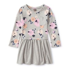 NWT Tea Collection Girls Pocket Play Dress Little Linnea in Heather Grey 8