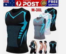 Men Compression Shirt New Version Ionic Shaping Sleeveless Vest for Men T-Shirt