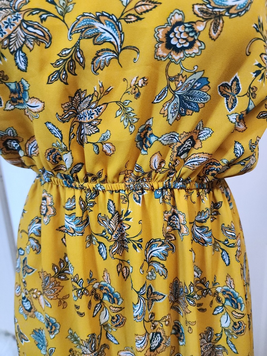fitted lace wedding dress Yellow Floral Belted Maxi Dress – Store WF main image 0