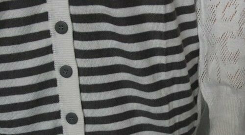 DAMEN STRICKJACKE JACKE WEISS ECRU GRAU GERINGELT MAUI WOWIE Gr. S 36 NEU - Bild 3 von 3