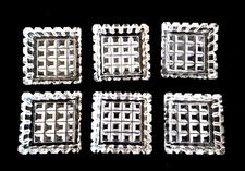 Vintage lot 6 square crystal/ glass open salt dips