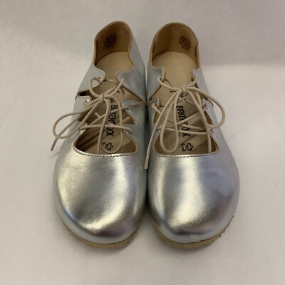 Birkenstock New with Box Rye Silver Natural Leather Regular Width ...