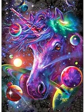 Diamond Art Painting Full Round 14"x18" 35cmx45cm Unicorn Universe