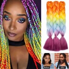 For Women Crochet Winding Hair Extension Long Jumbo Fake Braiding Hair Ombre KSO