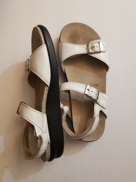 SAS Tripad Comfort Captiva Women's White Leather Ankle Strap Sandals Size 9.5 M | eBay