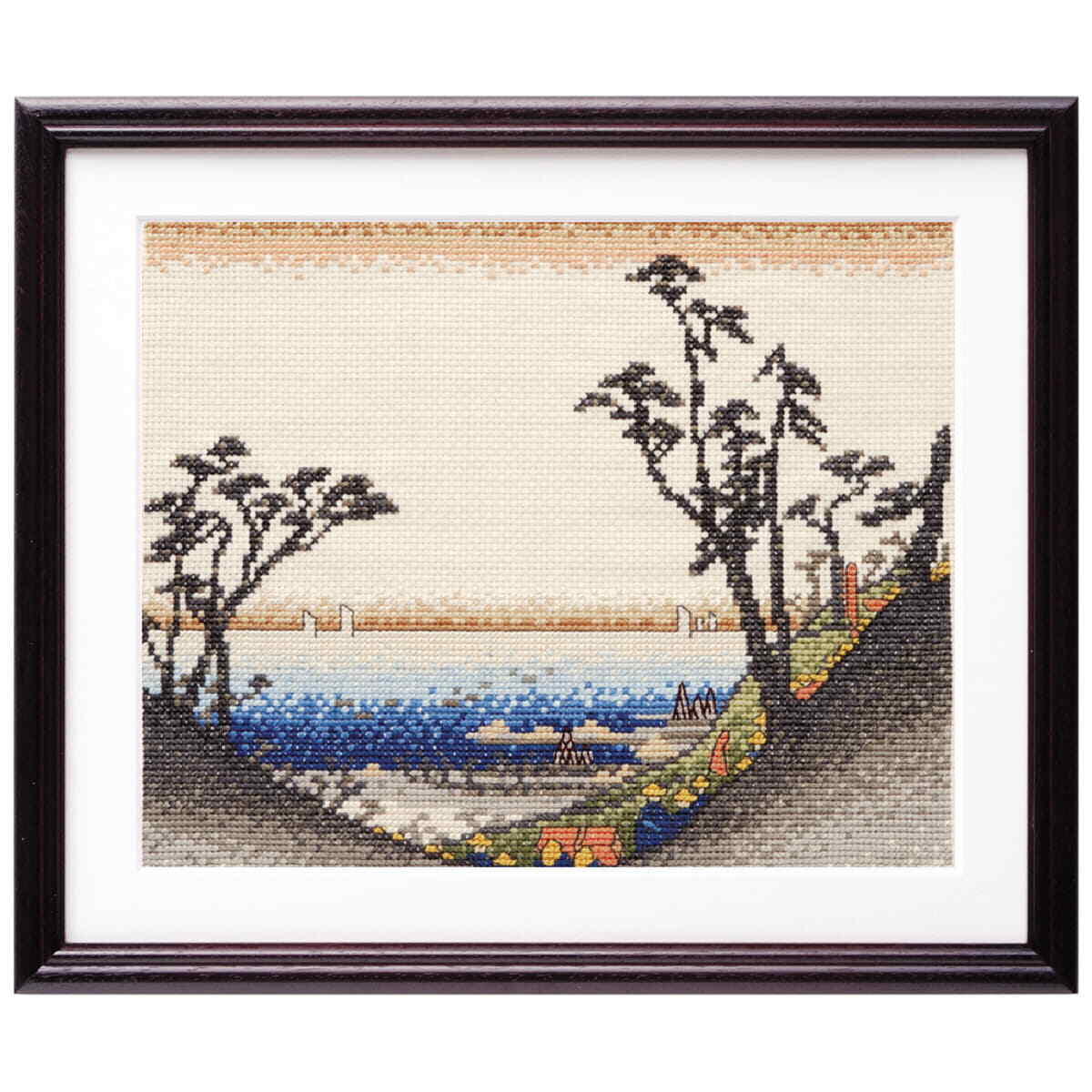 Olympus counted cross stitch kit ""View Of Shiomi Slope (Shirasuka) by Ando Hiros