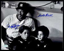 ROBERTO ALOMAR SANDY ALOMAR SR DUAL SIGNED 8X10 PHOTO - NEW YORK YANKEES