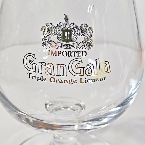 Imported Gran Gala Triple Orange Liqueur Snifter Gold Rim Stemmed Glass 4 " Tall - Picture 2 of 5