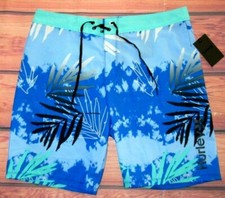 MENS HURLEY TROPICAL BLUE SWIM BOARD SHORTS SIZE 38