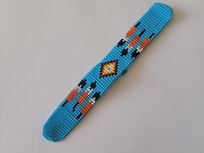 Native American Style Seed Beaded Adjustable Multi Color Bracelet