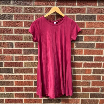 Alya Dark Pink Slub Knit Crewneck Short Sleeve Shift Tee Shirt Dress | eBay Alya Dark Pink Slub Knit Crewneck Short Sleeve Shift Tee Shirt Dress | eBay