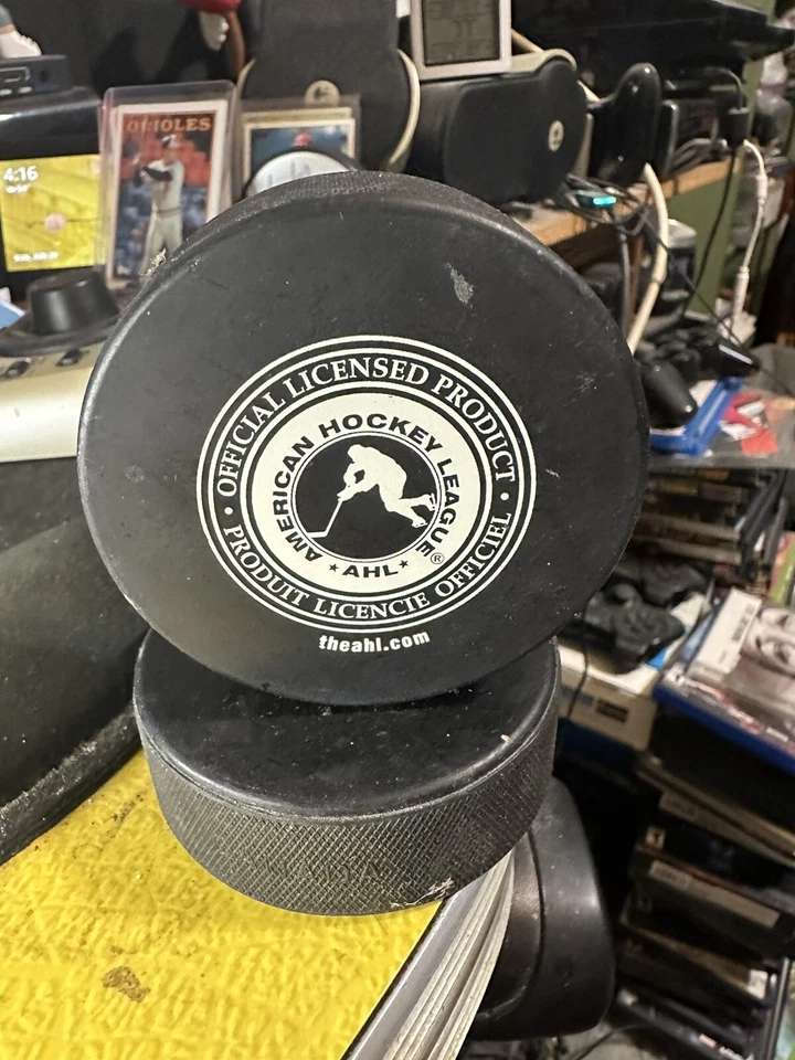 AHL PHILADELPHIA PHANTOMS ORANGE front Souvenir Hockey PUCK Vintage - Image 2 of 2