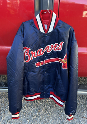 Braves Starter ジャケット ネイビー 中古・古着通販】STARTER (スターター) 90s BRAVES MLB ナイロン
