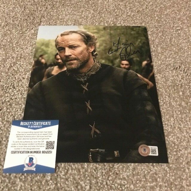 Foto autógrafa firmada por IAIN GLEN 8x10 JUEGO DE TRONOS SER JORAH BAS BECKETT A