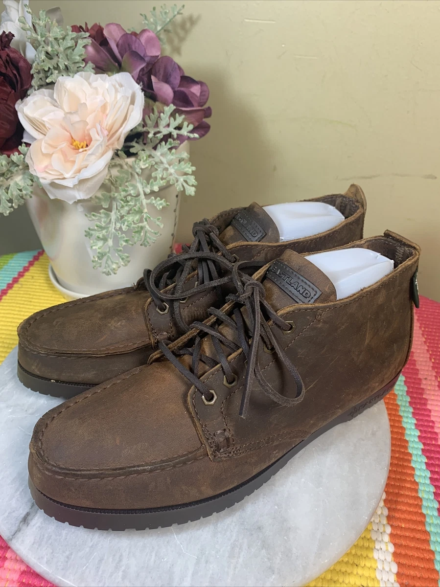 Vintage Eastland Brown Lace Up Leather Moc Toe Chukka Boots