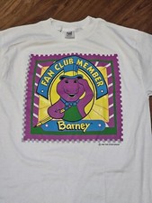 Vintage 90s Barney Dinosaur Fan Club Member Adult T Shirt L Single Stitch 1992