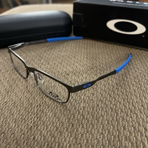 Oakley Eyeglasses Steel Plate XS Satin Brushed Chrome New W Box 65 eBay