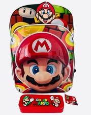 Nintendo Super Mario Bros. 17" Mochila y Estuche para Lápices Caja Bolso Escolar Conjunto Nuevo con Etiquetas