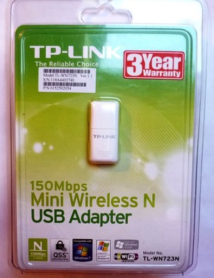 Сетевой адаптер wi-fi 150mbit/s tp-link tl-wn723n 802.11b/g/n (USB2.0) (6935364050559)