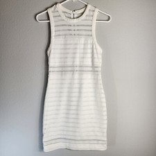 Urban Outfitters Silence + Noise Ivory Bodycon Eyelet Cutout Mini Dress-Size S