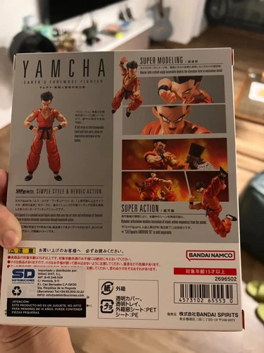 Bandai S.H. Figura de acción de juguete Figuarts Dragon Ball Z Yamcha SHF juguete en mano - Imagen 3 de 10