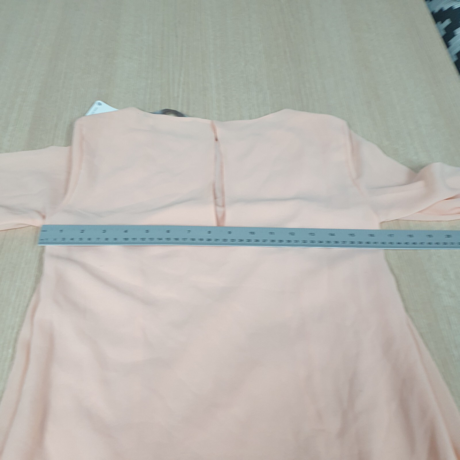 Zara Ruched Tunic Dress Women's XS Peach Knee Length Midi Casual Round Neck thumbnail 11