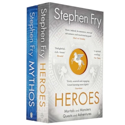Stephen Fry Collection 2 Books Set Mythos The Greek Myths Retold, Heroes Mortal