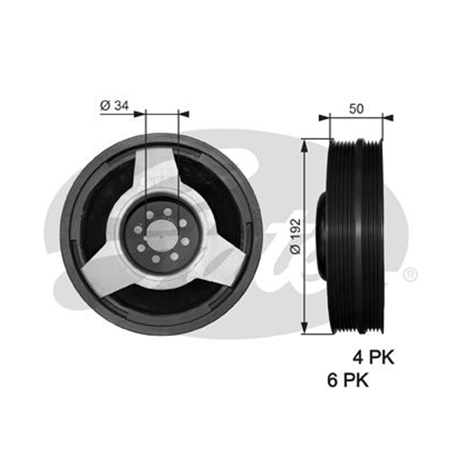 Gates Torsional Vibration Damper TVD1030 - High-Quality Part For Audi