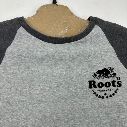 Roots Baseball Sweatshirt Women's Small Crew Neck Pullover Raglan Sleeve Stretch - Picture 5 of 12