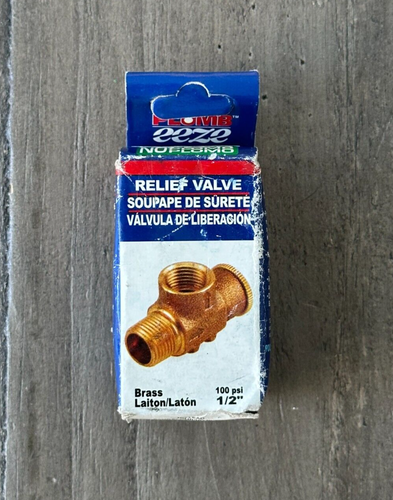 Plumb eeze - Relief Valve Brass Laiton 100 psi 1/2" PANL-RV05-100 *Read